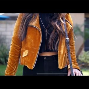 Mustard crushed velvet f21 jacket
